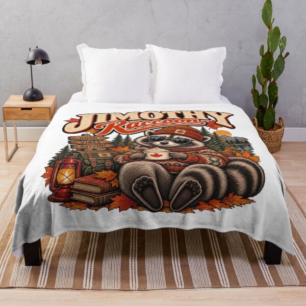 Item preview, Jimothy Raccoon – Warm autumn raccoon, maple leaves and vintage vibes designed and sold by mocci10.