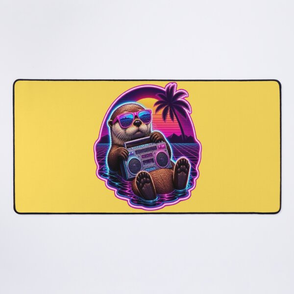 Item preview, Synthwave 80s Neon Retro Otter designed and sold by creativerooney.