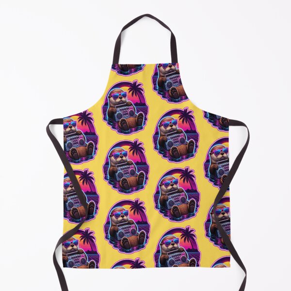 Item preview, Synthwave 80s Neon Retro Otter designed and sold by creativerooney.