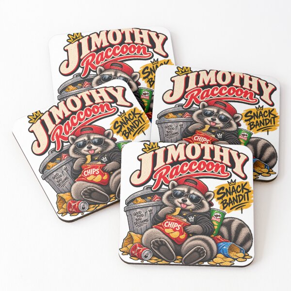 Item preview, Jimothy Raccoon – Voleur de collations, raton laveur gourmand et design humoristique designed and sold by mocci10.