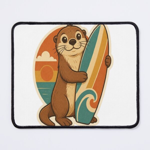 Item preview, Retro Vintage Surfboard Sea Otter designed and sold by creativerooney.
