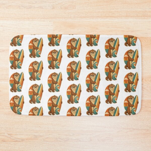Item preview, Retro Vintage Surfboard Sea Otter designed and sold by creativerooney.