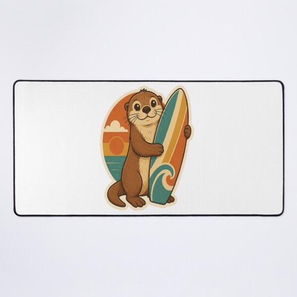 Item preview, Retro Vintage Surfboard Sea Otter designed and sold by creativerooney.