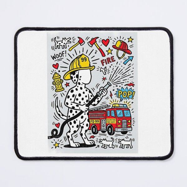 Item preview, Dalmatian Firefighter designed and sold by PictoVibe.