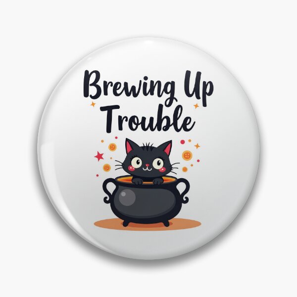 Item preview, Brewing up Trouble cute cat halloween designed and sold by Panya-Design.