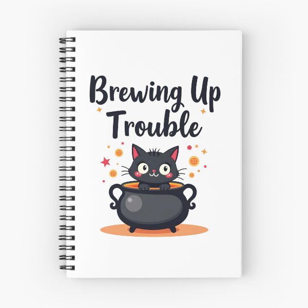 Item preview, Brewing up Trouble cute cat halloween designed and sold by Panya-Design.