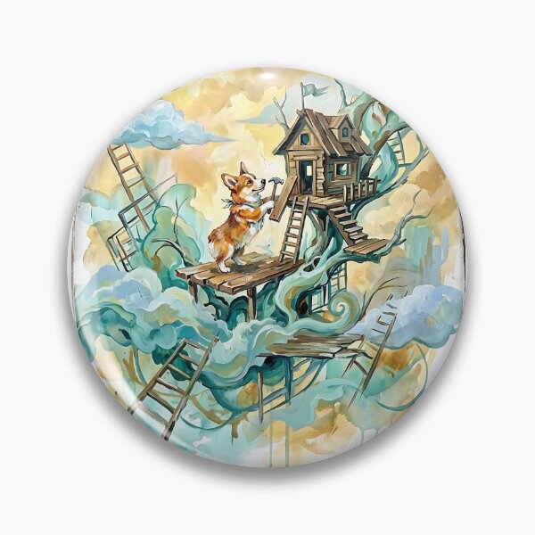 Item preview, Corgi Treehouse Builder designed and sold by PictoVibe.