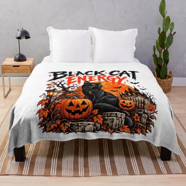 Item preview, Black Cat Energy, Trick Or Treat, 31 October, Spooky Season designed and sold by vintagearttee.