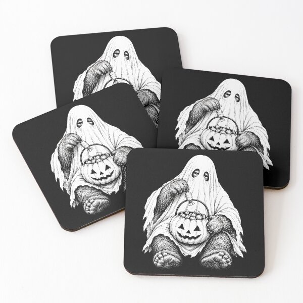 Item preview, bigfoot ghost halloween costume candy bucket designed and sold by hugoinkcoast.