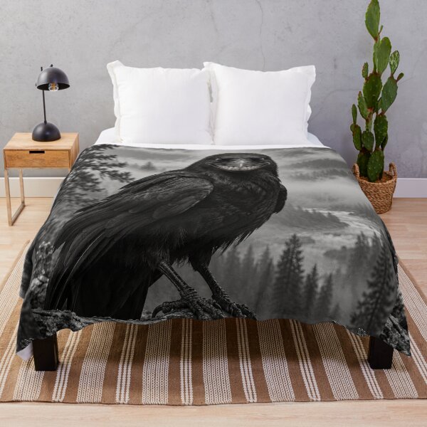 Item preview, Creepy grinning crow black and white designed and sold by MagicStrawberry.