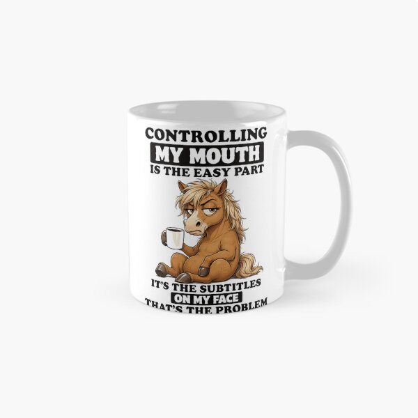Item preview, Controlling My Mouth Sarcastic Horse With Coffee designed and sold by justinhmorton.