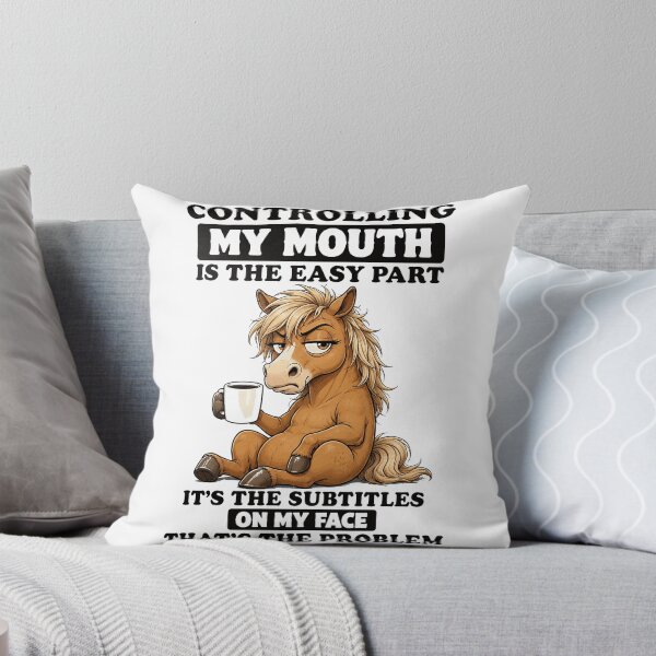 Item preview, Controlling My Mouth Sarcastic Horse With Coffee designed and sold by justinhmorton.