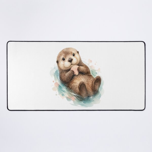 Item preview, Watercolor Sea Otter Holding Seashell designed and sold by creativerooney.