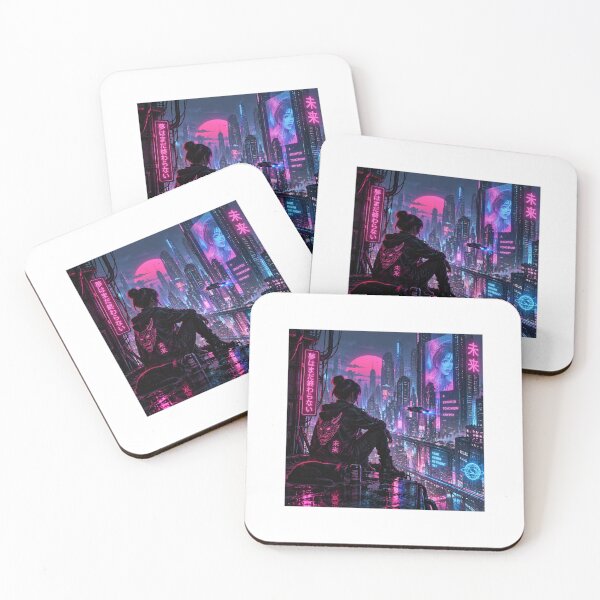 Item preview, Neon Future Dreamscape | Cyberpunk Rooftop Cityscape designed and sold by synthesisnft.