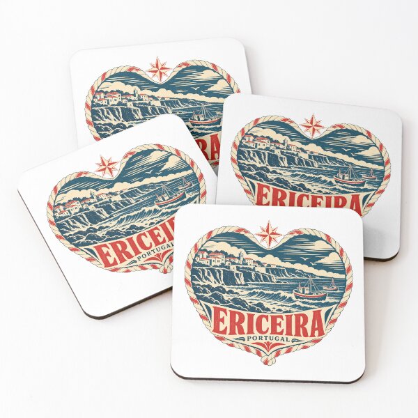 Item preview, Ericeira Portugal Travel Souvenir Nautical Woodcut Heart designed and sold by VisualArtsOasis.