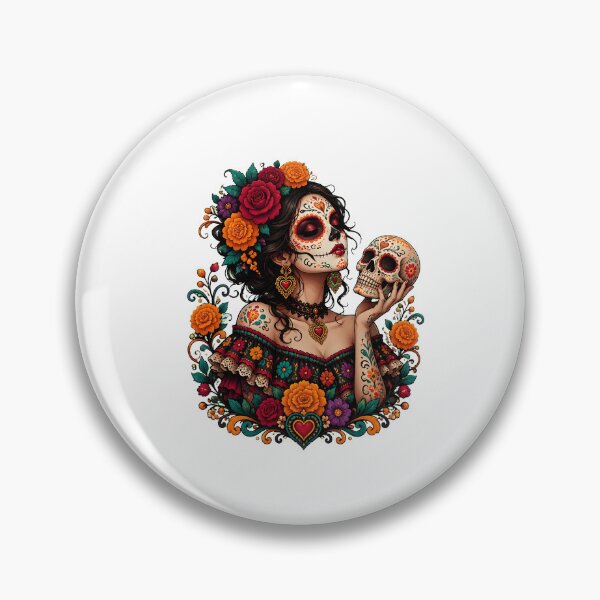Item preview, dia de los muertos sugar skull catrina dead day women girl designed and sold by hugoinkcoast.