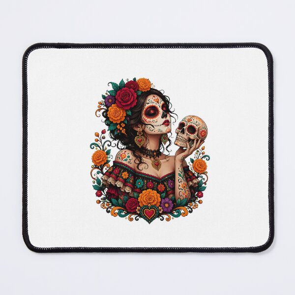 Item preview, dia de los muertos sugar skull catrina dead day women girl designed and sold by hugoinkcoast.