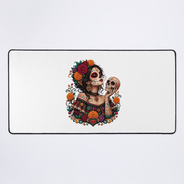 Item preview, dia de los muertos sugar skull catrina dead day women girl designed and sold by hugoinkcoast.