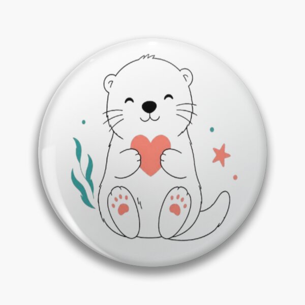 Item preview, Minimalist Line Art Love Otter designed and sold by creativerooney.