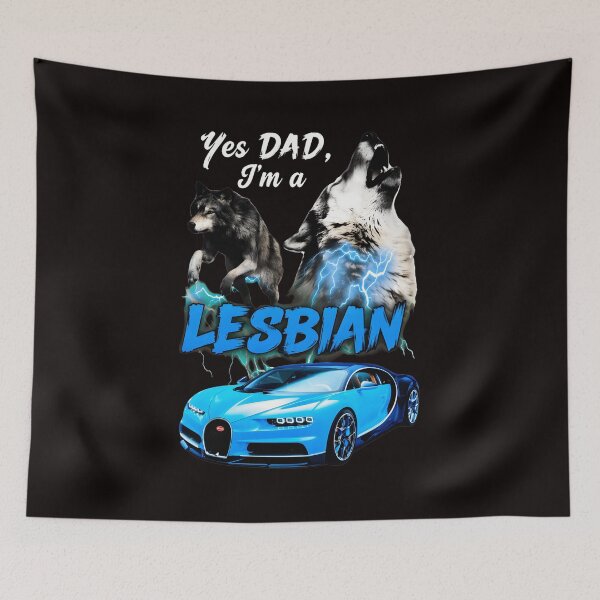 Item preview, Yes Dad, I'm a LESBIAN Wolf Car Lightning Pride designed and sold by WAHBI-HBO.