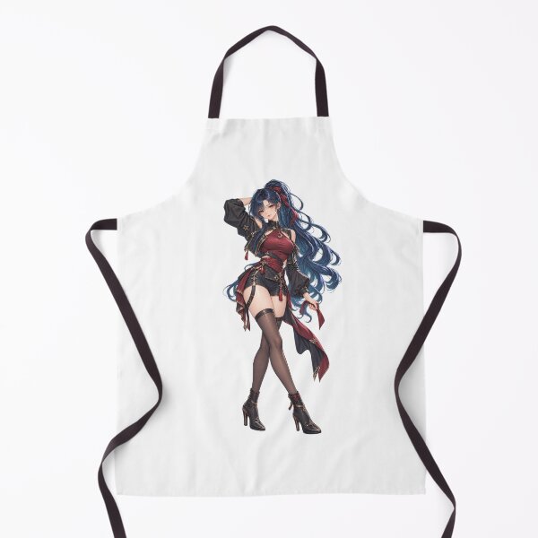 Item preview, Midnight Blue Anime Girl with Golden Eyes and Burgundy Ribbon designed and sold by iloveanimechibi.