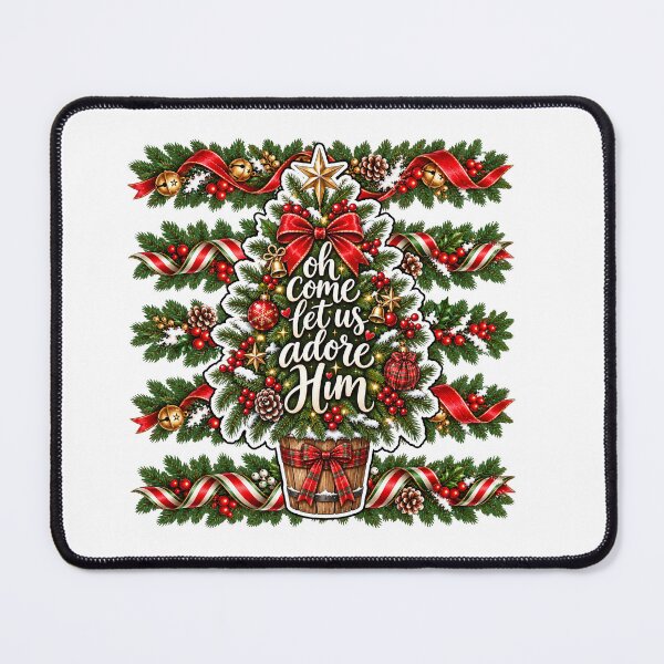 Item preview, Stripes Oh Come Let Us Adore Him, Santa Claus, Crew Girl Christmas Trip, Winter Season designed and sold by vintagearttee.