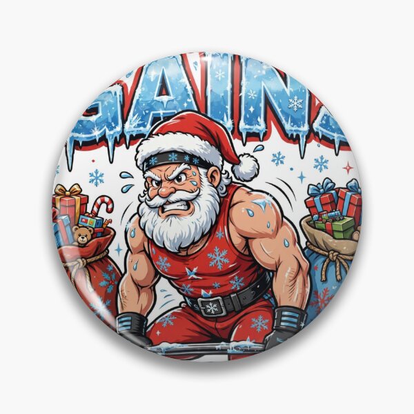 Artikelvorschau, Santa Gains Funny Christmas Gym Shirt entworfen und verkauft von DripyDesigns.
