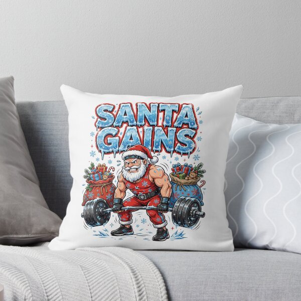 Item preview, Santa Gains Funny Christmas Gym Shirt designed and sold by DripyDesigns.