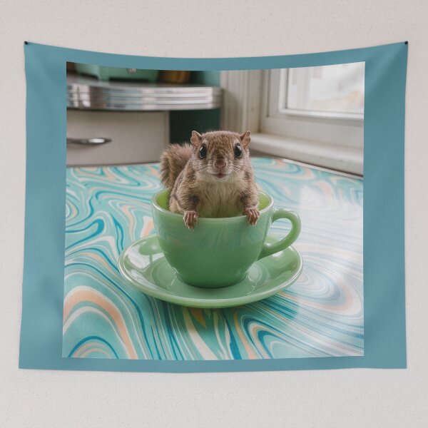 Item preview, Japanese Dwarf Flying Squirrel Has Cup of Tea designed and sold by Tridentulus.