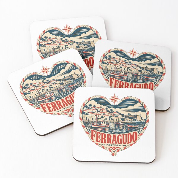 Item preview, Ferragudo Portugal Travel Souvenir Nautical Woodcut Heart designed and sold by VisualArtsOasis.