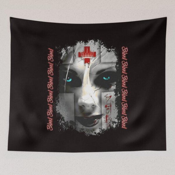 Item preview, Cracked Face Blue Eyes Red Cross Blood Moment designed and sold by PIVASA.