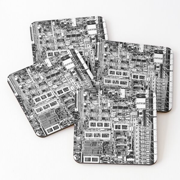 Item preview, Circuit Board in Stark Black & White designed and sold by ubiquitoid.