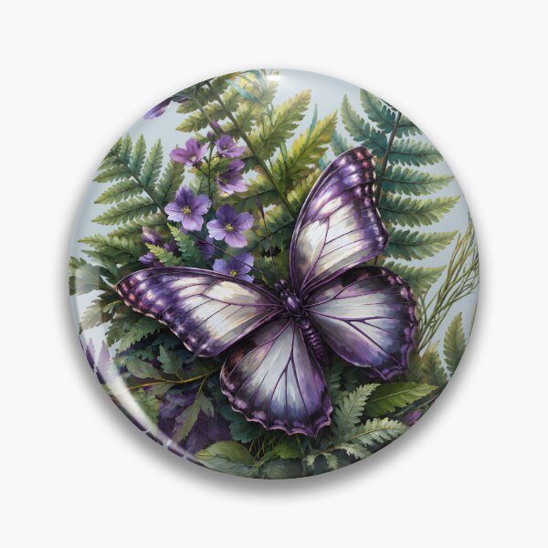 Item preview, Purple Butterfly Ferns and Flowers designed and sold by Eclectic Monkey.