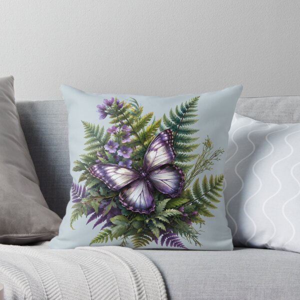 Item preview, Purple Butterfly Ferns and Flowers designed and sold by Eclectic Monkey.