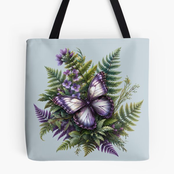 Item preview, Purple Butterfly Ferns and Flowers designed and sold by Eclectic Monkey.