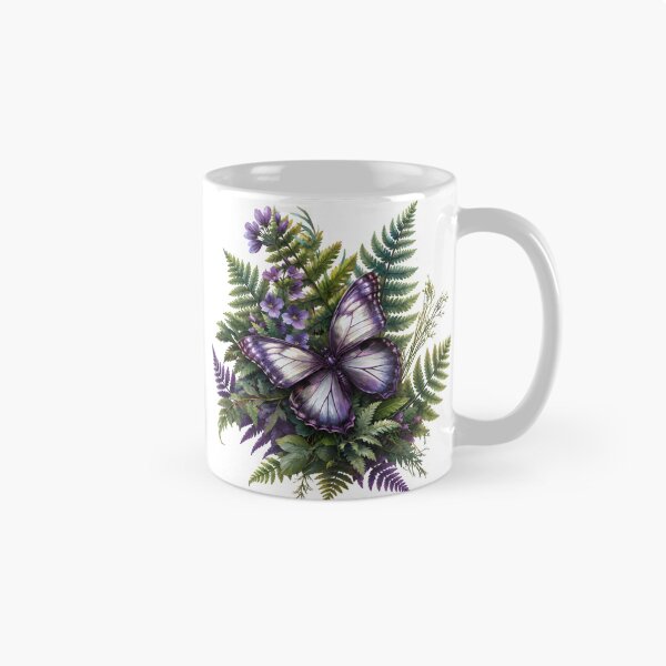 Item preview, Purple Butterfly Ferns and Flowers designed and sold by Eclectic Monkey.
