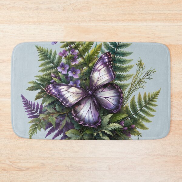 Item preview, Purple Butterfly Ferns and Flowers designed and sold by Eclectic Monkey.