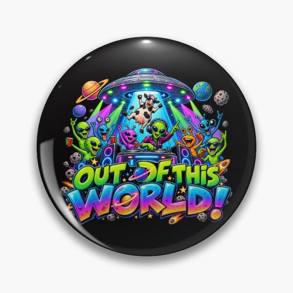 Item preview, Out of This World Funny Alien Party Cartoon designed and sold by takeitliterally.com.