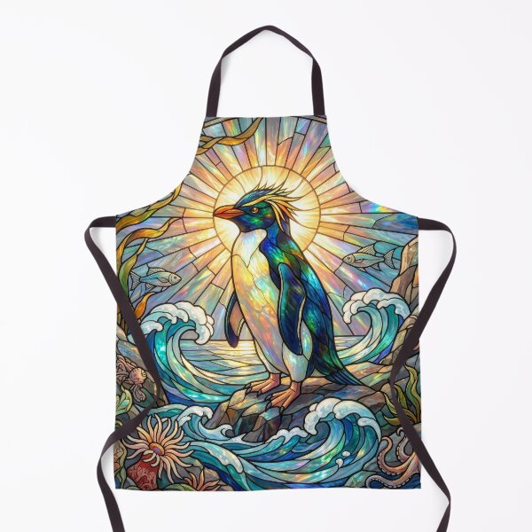Item preview, Art Nouveau Stained Glass Crested Penguin designed and sold by Tridentulus.