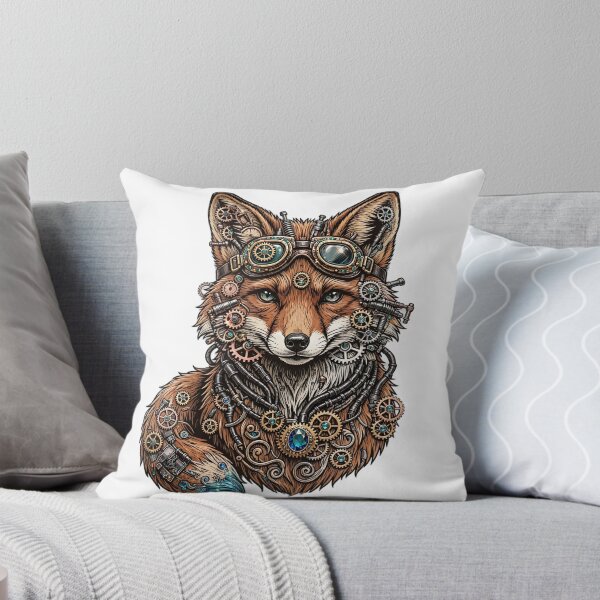 Item preview, Vintage Steampunk Fox with Gears and Aviator Goggles designed and sold by Robert Lucio.