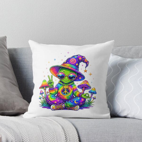 Item preview, groovy frog peace mushroom tie dye hippie psychedelic art designed and sold by Cocuninecrew.