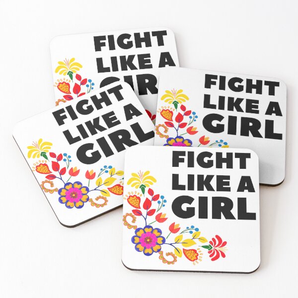Item preview, Fight Like a Girl Floral Feminist Quote designed and sold by Fani*.