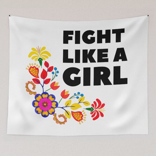 Item preview, Fight Like a Girl Floral Feminist Quote designed and sold by Fani*.