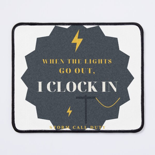 Item preview, When the Lights Go Out Electrician Storm Badge Tee designed and sold by thestevebro.