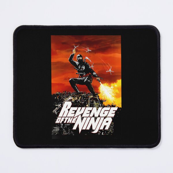Item preview, Black Suit Ninja Flame Thrower Night City Skyline designed and sold by BriceBourgeau.