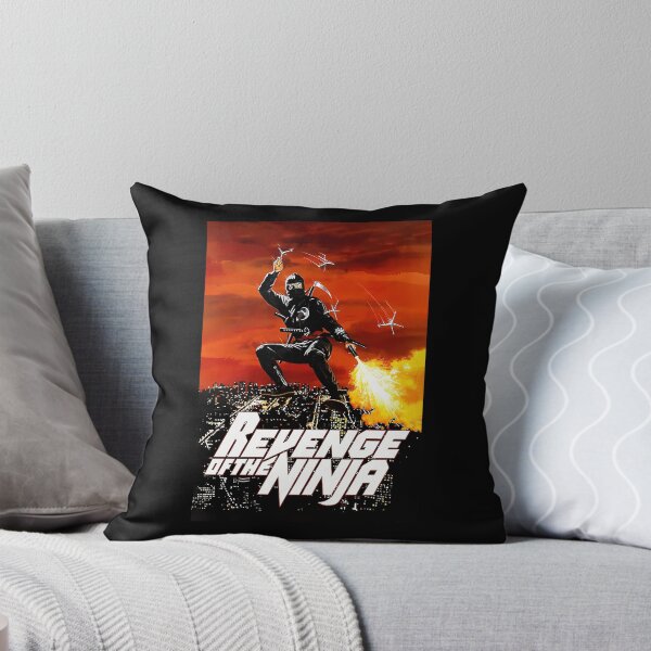 Item preview, Black Suit Ninja Flame Thrower Night City Skyline designed and sold by BriceBourgeau.