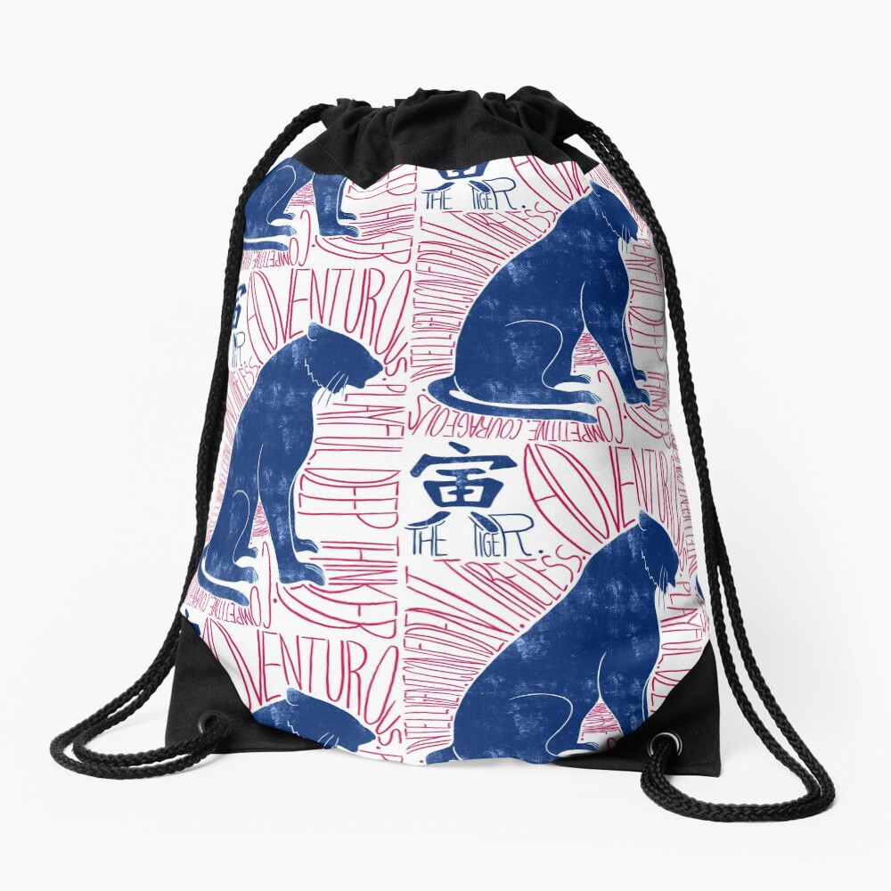 The Tiger Chinese Zodiac Sign Drawstring Bag