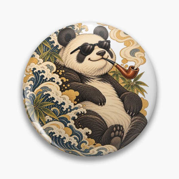 Item preview, Zen Panda – Chill Lounging Panda, Japanese Wave Art designed and sold by Sleepy Safari.