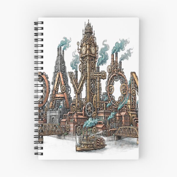 Item preview, Vintage Dayton Ohio Optical Illusion Steampunk Skyline designed and sold by Robert Lucio.