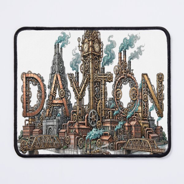 Item preview, Vintage Dayton Ohio Optical Illusion Steampunk Skyline designed and sold by Robert Lucio.